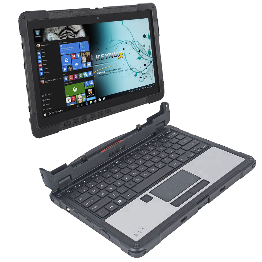 Tablette KX-11X - Tablet-PC 2-en1 tactile durci militarisée IP65 incassable, étanche, très grande autonomie - KX-11X - EJIAYU